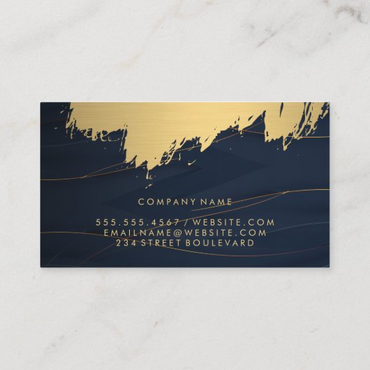 Carte De Visite Brosse et lignes d'or (Dos)