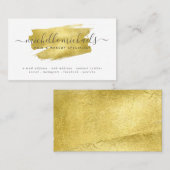 Carte De Visite Brossé Faux Gold Foil Script minimal moderne  (Devant / Derrière)
