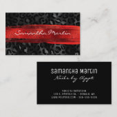 Carte De Visite Brosse léopard rouge et noire (Devant / Derrière)