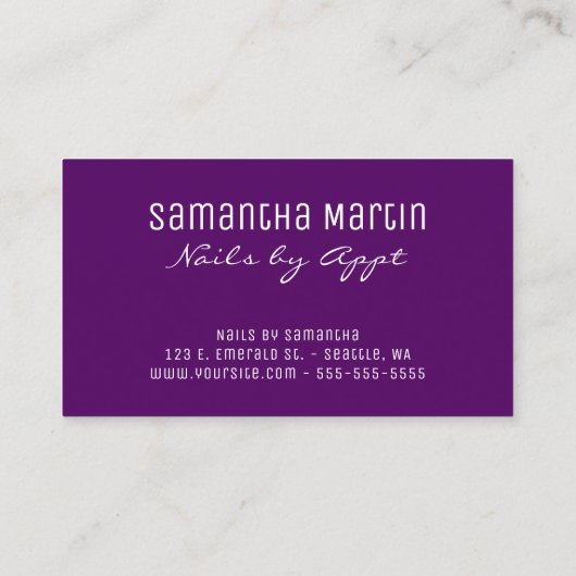 Carte De Visite Brosse Leopard violet et d'or (Dos)