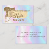 Carte De Visite Brosse, Lignes, Holographie, Sèche-cheveux Parties (Devant / Derrière)