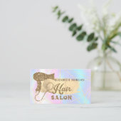 Carte De Visite Brosse, Lignes, Holographie, Sèche-cheveux Parties (Debout devant)