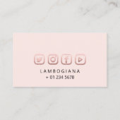 Carte De Visite Brosse Logo Microblade Social Media Rose Rose (Dos)