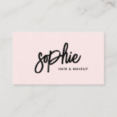 Carte De Visite Brosse manuscrite Script Blush rose Beauté Busty (Devant)