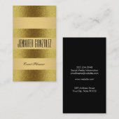 Carte De Visite Brosse métal or et or de luxe (Devant / Derrière)