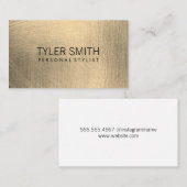 Carte De Visite Brossé métallique (Faux) (Devant / Derrière)