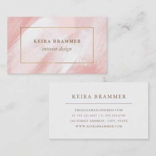 Carte De Visite Brosse moderne Trace Or Frame (Devant / Derrière)