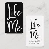 Carte De Visite Brosse noire tendance Script Comme moi Médias soci (Devant / Derrière)
