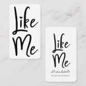 Carte De Visite Brosse noire tendance Script Comme moi Médias soci (Devant / Derrière)