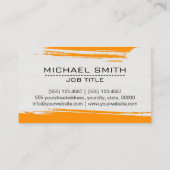 Carte De Visite Brosse orange moderne professionnelle (Dos)