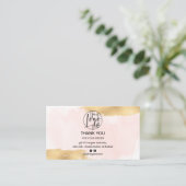 Carte De Visite Brosse rose or brosse logo commander merci (Debout devant)