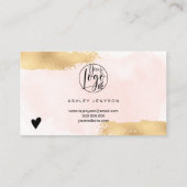 Carte De Visite Brosse rose or brosse logo commander merci (Dos)