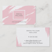 Carte De Visite Brosse rose pastel (Devant / Derrière)