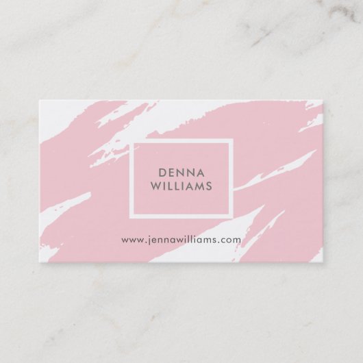 Carte De Visite Brosse rose pastel (Devant)