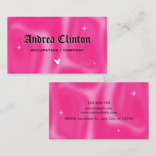 Carte De Visite Brosse rose rétro y2k (Devant / Derrière)