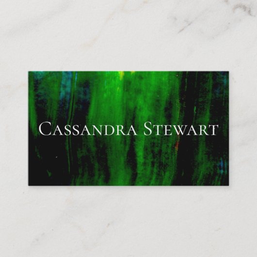 Carte De Visite Brosse vert émeraude Peinture Gras (Devant)