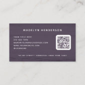 Carte De Visite Brosse violet d'aubergine moderne Trucs QR Code (Dos)