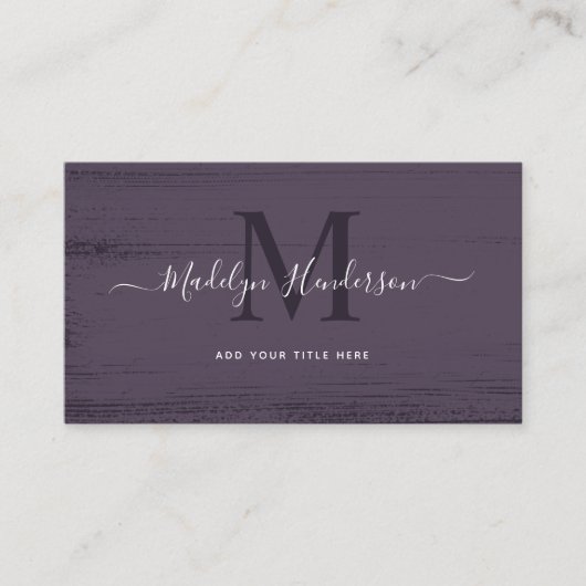 Carte De Visite Brosse violet d'aubergine moderne Trucs QR Code (Devant)