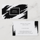 Carte De Visite Brosses à brosse noir et blanc (Devant / Derrière)