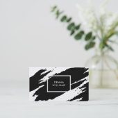 Carte De Visite Brosses à brosse noir et blanc (Debout devant)