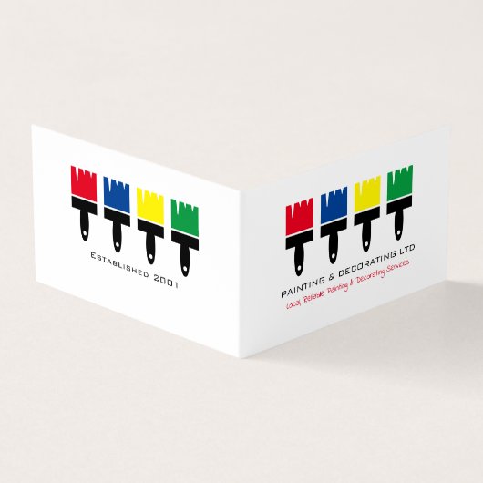 Carte De Visite Brosses à peinture multicolore, Peintre & Décorate (Extérieur)