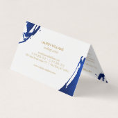 Carte De Visite Brosses bleues Indigo Abstraites (Dos)
