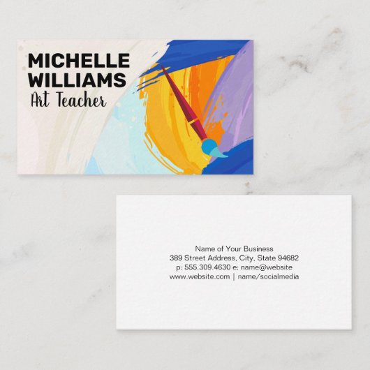 Carte De Visite Brosses d'art | Arrière - plan créatif (Devant / Derrière)