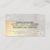 Carte De Visite Brosses de maquillage | Arrière - plan brossé or (Dos)