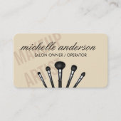 Carte De Visite Brosses de maquillage | Chevauchement du texte (Devant)