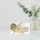 Carte De Visite Brosses de maquillage | Doré | Beauté féminine (Debout devant)