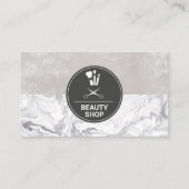 Carte De Visite Brosses de maquillage en marbre (Devant)
