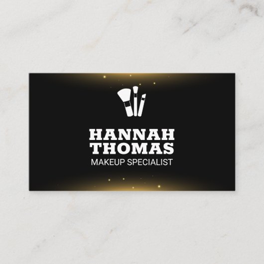 Carte De Visite Brosses de maquillage | Étincelles (Devant)