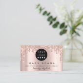 Carte De Visite Brosses de maquillage Lashes Rose Lèvres Lèvres Qr (Debout devant)