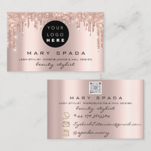 Carte De Visite Brosses de maquillage Lashes Rose Lèvres Lèvres Qr