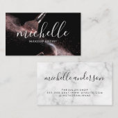 Carte De Visite Brosses de maquillage | Marbre (Devant / Derrière)