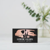 Carte De Visite Brosses de maquillage | Rose Gold Brush Stroke (Debout devant)