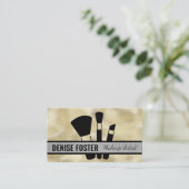 Carte De Visite Brosses de maquillage | Shimmer à huile d'or (Debout devant)