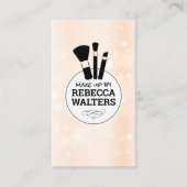 Carte De Visite Brosses de maquillage | Sparkly Arrière - plan (Devant)