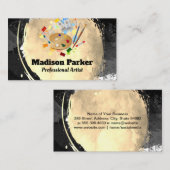 Carte De Visite Brosses de peinture de palette | Art moderne (Devant / Derrière)