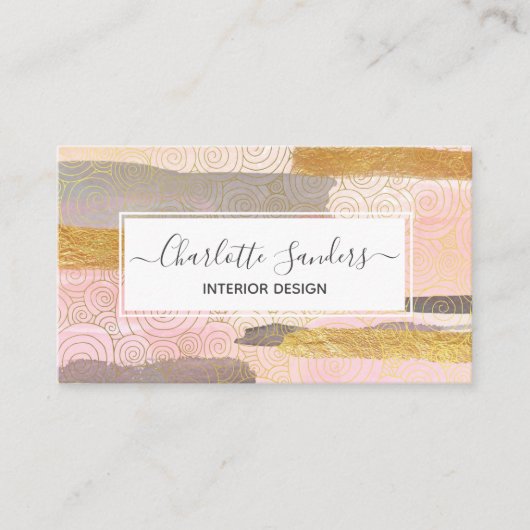 Carte De Visite Brosses en or rose (Devant)