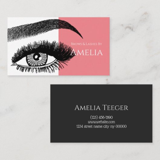 Carte De Visite Brosses et cils Microblading, Extensions Eyelash (Devant / Derrière)