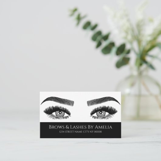 Carte De Visite Brosses et cils Microblading, Extensions Eyelash (Debout devant)