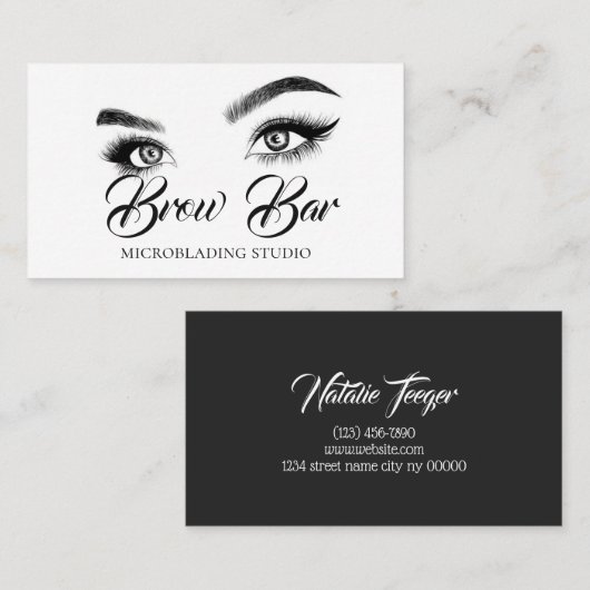 Carte De Visite Brosses et cils Microblading, Extensions Eyelash (Devant / Derrière)