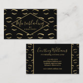 Carte De Visite Brosses et cils Microblading Noir/Or (Devant / Derrière)