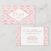 Carte De Visite Brosses et cils Motif rose/Rose or (Devant / Derrière)