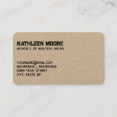 Carte De Visite Brosses et éclats Kraft (Dos)