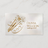 Carte De Visite Brosses et palette de maquillage de luxe (Devant)