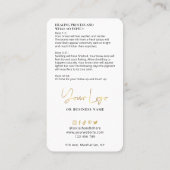 Carte De Visite Brosses Ombré - Instructions pour l'entretien des  (Dos)