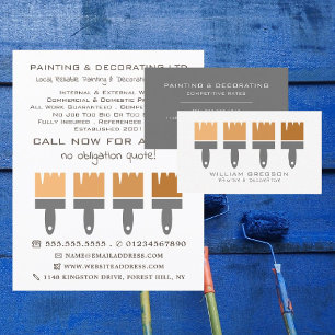 Carte De Visite Brosses, peintre et décorateur orange Ombre