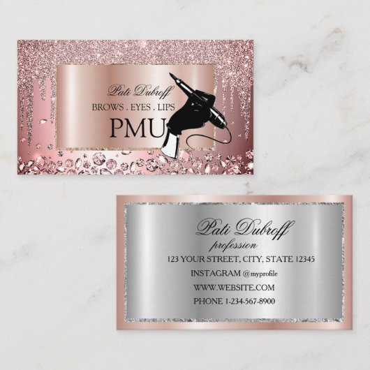 Carte De Visite Brosses ULM Microblading Henna Salon (Devant / Derrière)